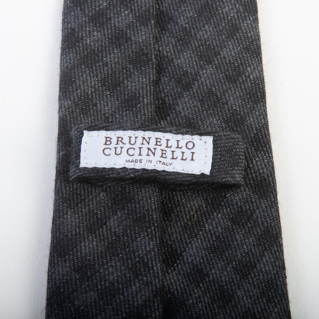 Brunello Cucinelli Grey Check Wool Tie