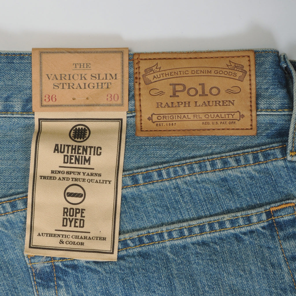 Polo NWT Blue Rope Dyed Varick Slim Straight Jeans