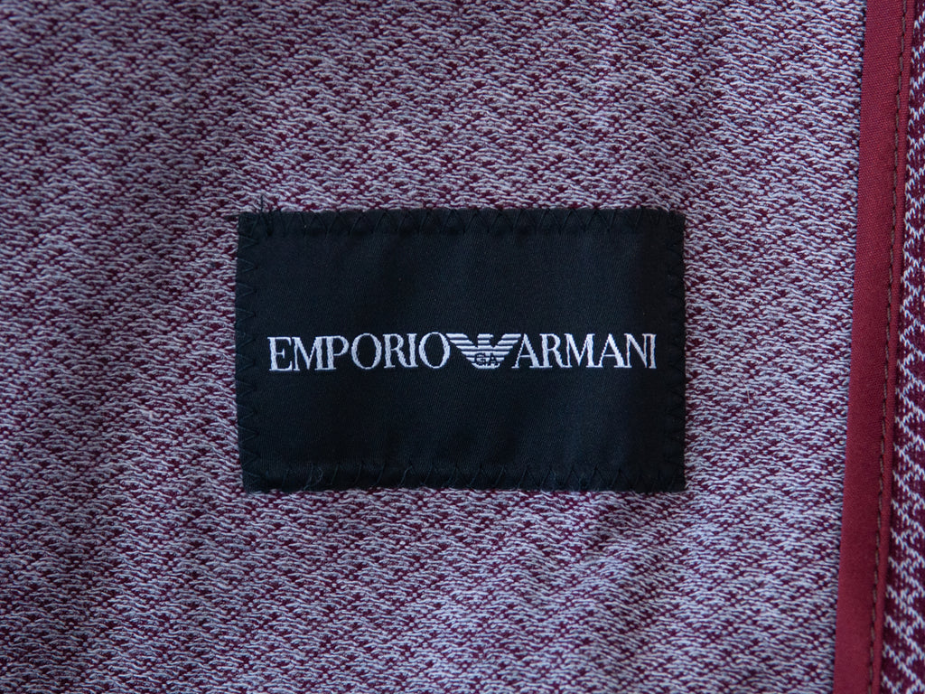 Emporio Armani Red Print Cotton Casual Blazer