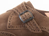 Fly London Sand Brown Suede Monk Strap Shoes