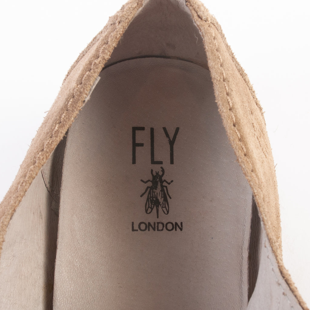 Fly London Sand Brown Suede Monk Strap Shoes