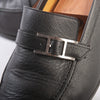 Hermes Black Textured Leather Loafers