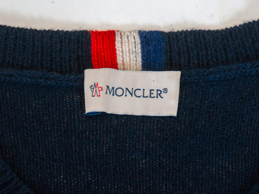 Moncler Navy Blue Cashmere Crew Neck Sweater