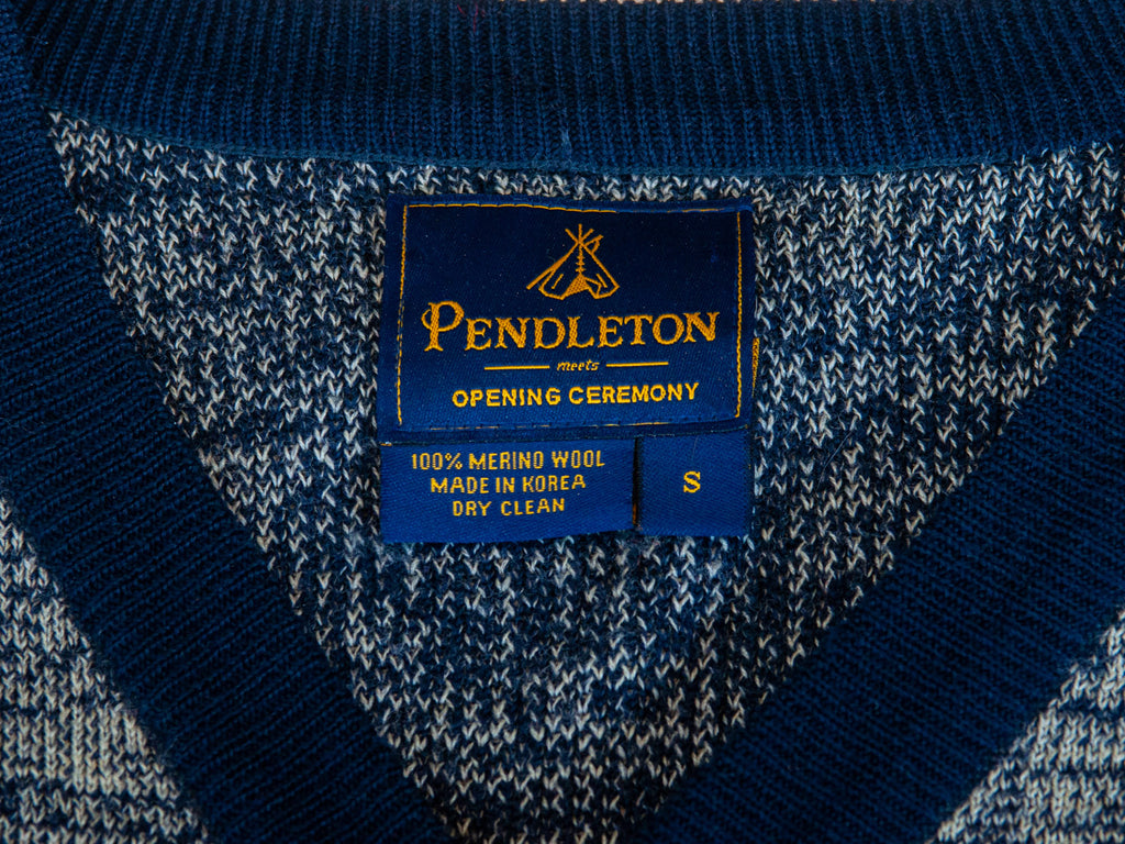 Pendleton X Opening Ceremony Blue Nordic Cardigan