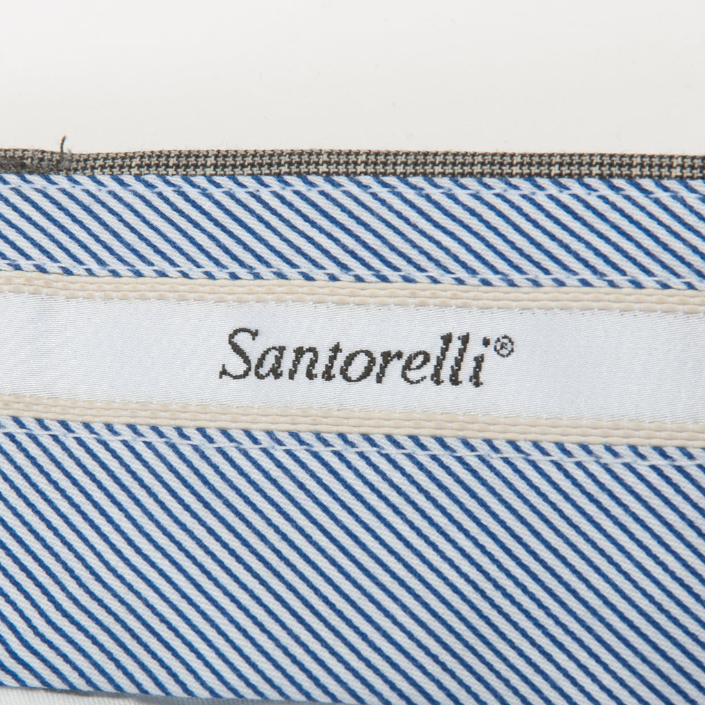 Santorelli Grey Microcheck New Romeo Wool Trousers