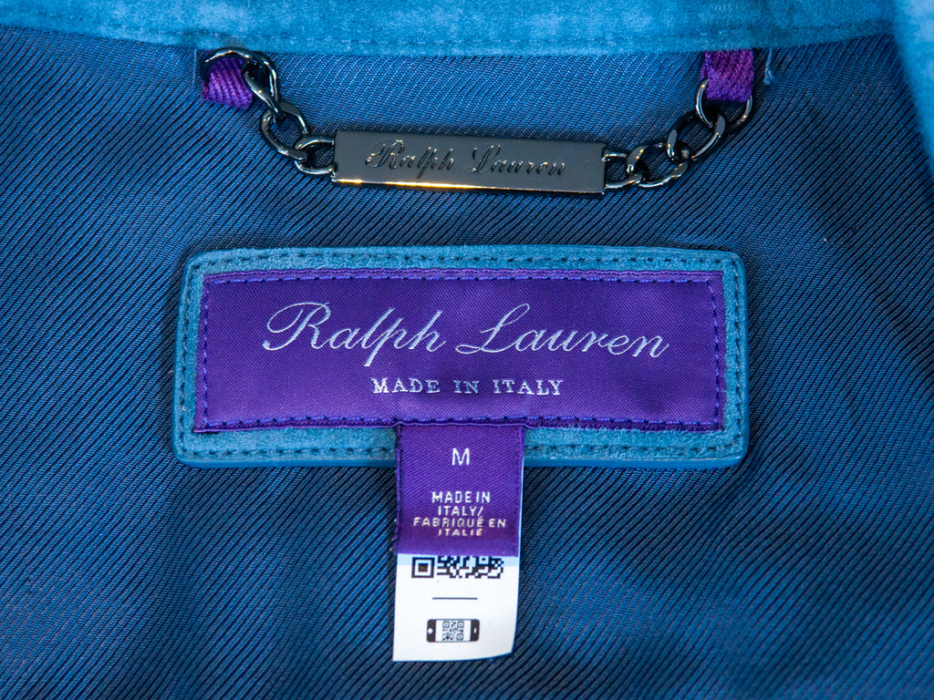 Ralph Lauren Purple Label Blue Lamb Suede Overshirt