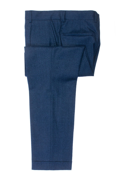 Brunello Cucinelli Dark Blue Pleated Wool Trousers