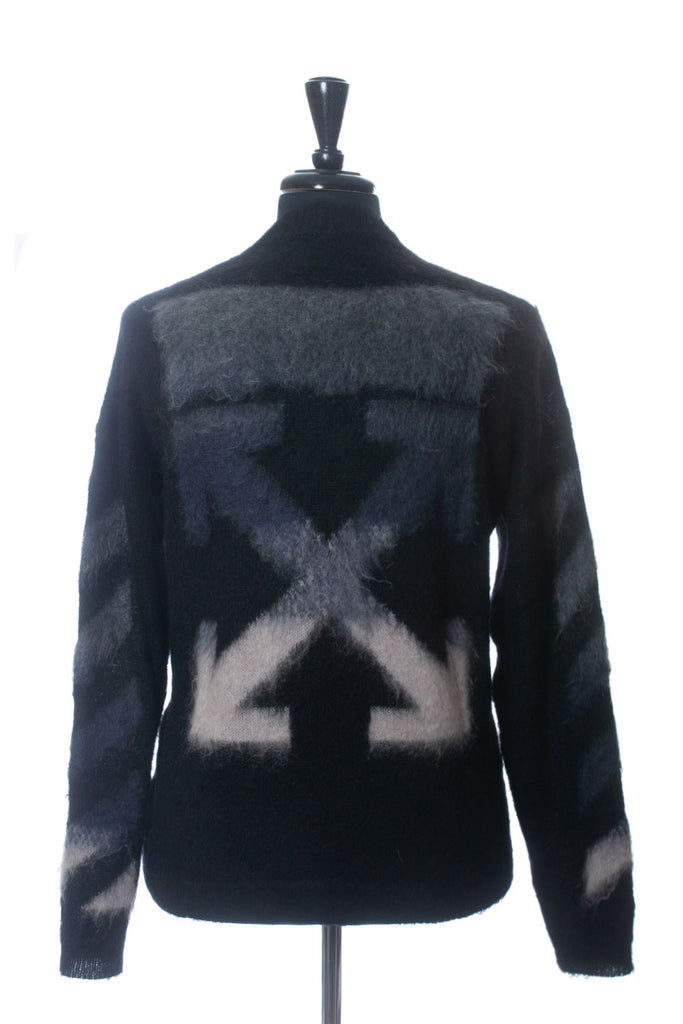 Off-White Black Brushed Mohair Sweater