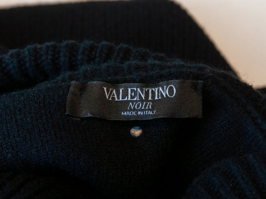 Valentino Noir Black Cashmere Roll Neck Sweater