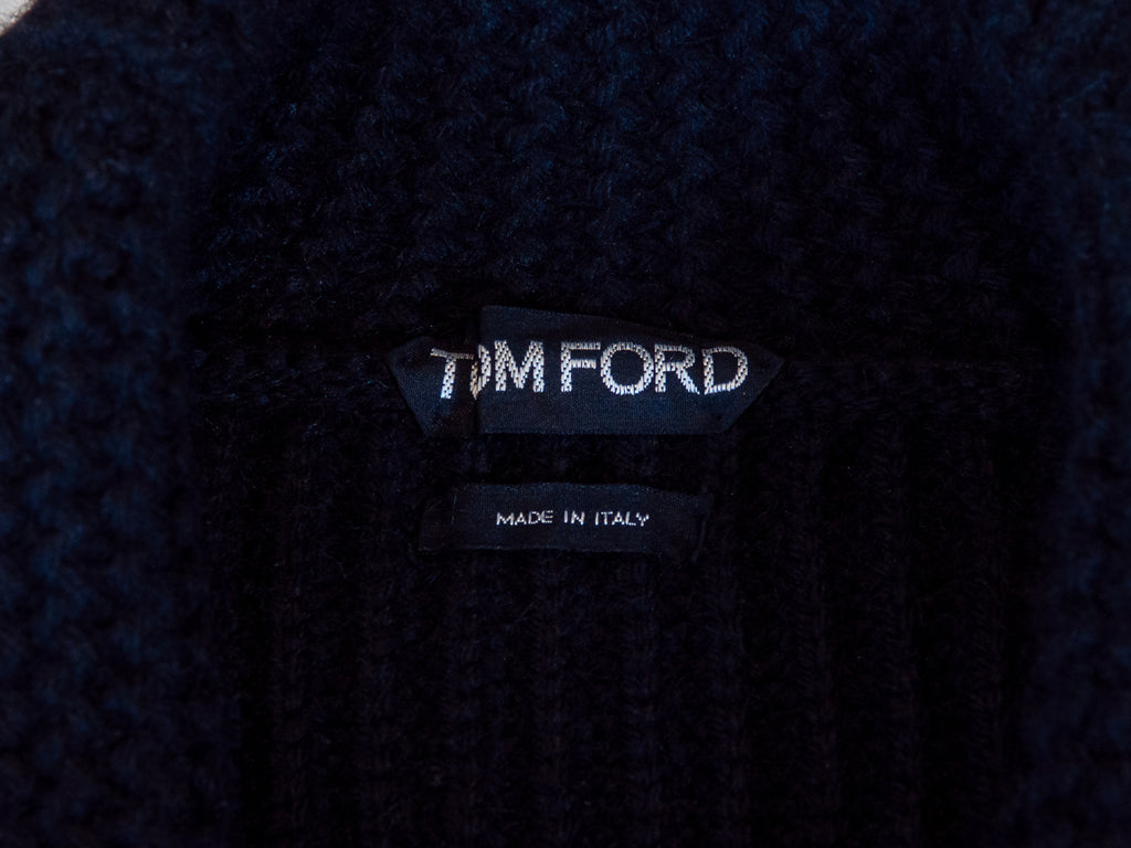 Tom Ford Black Cashmere Mohair Cardigan Sweater