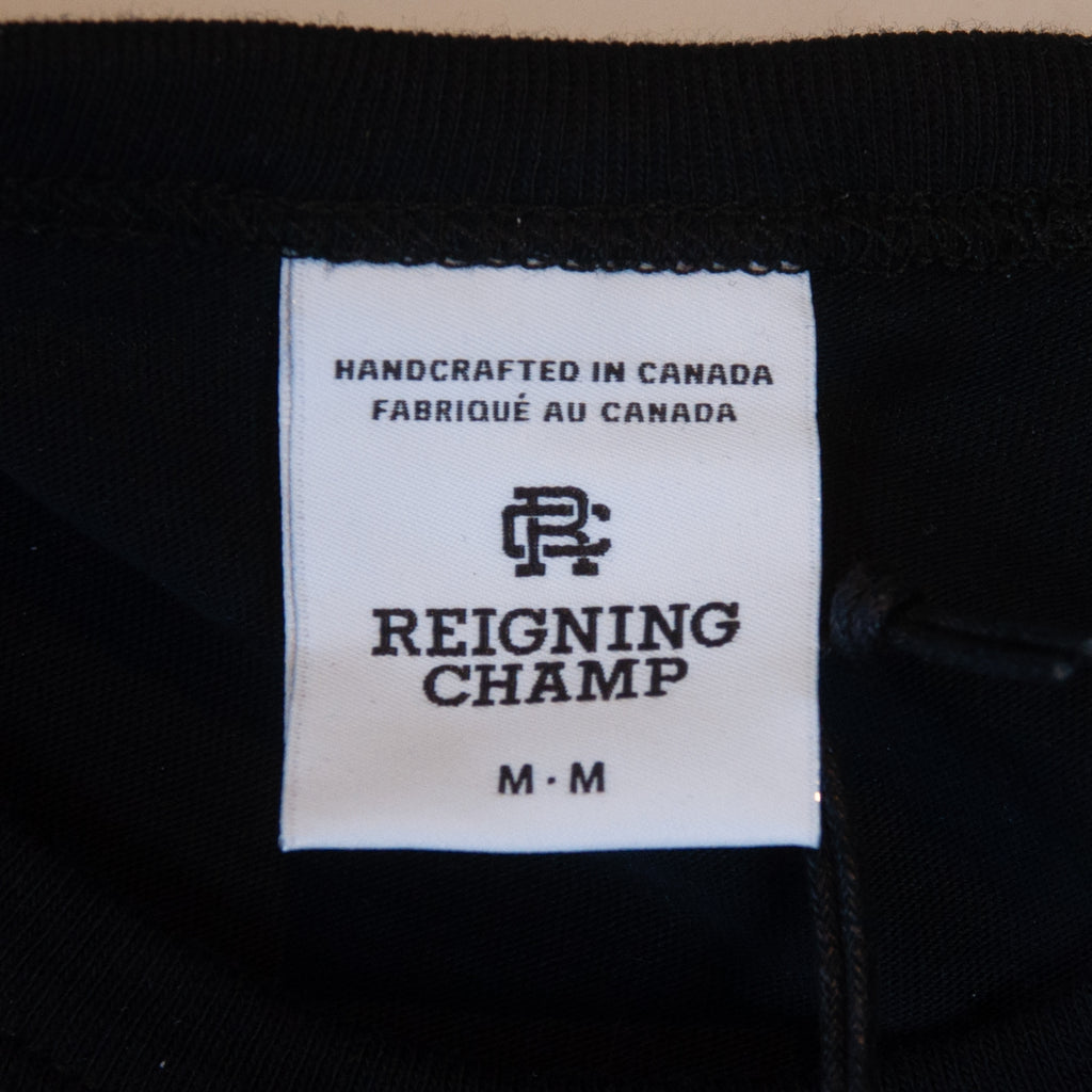 Reigning Champ Black Pima Cotton Jersey Long Sleeve T-Shirt