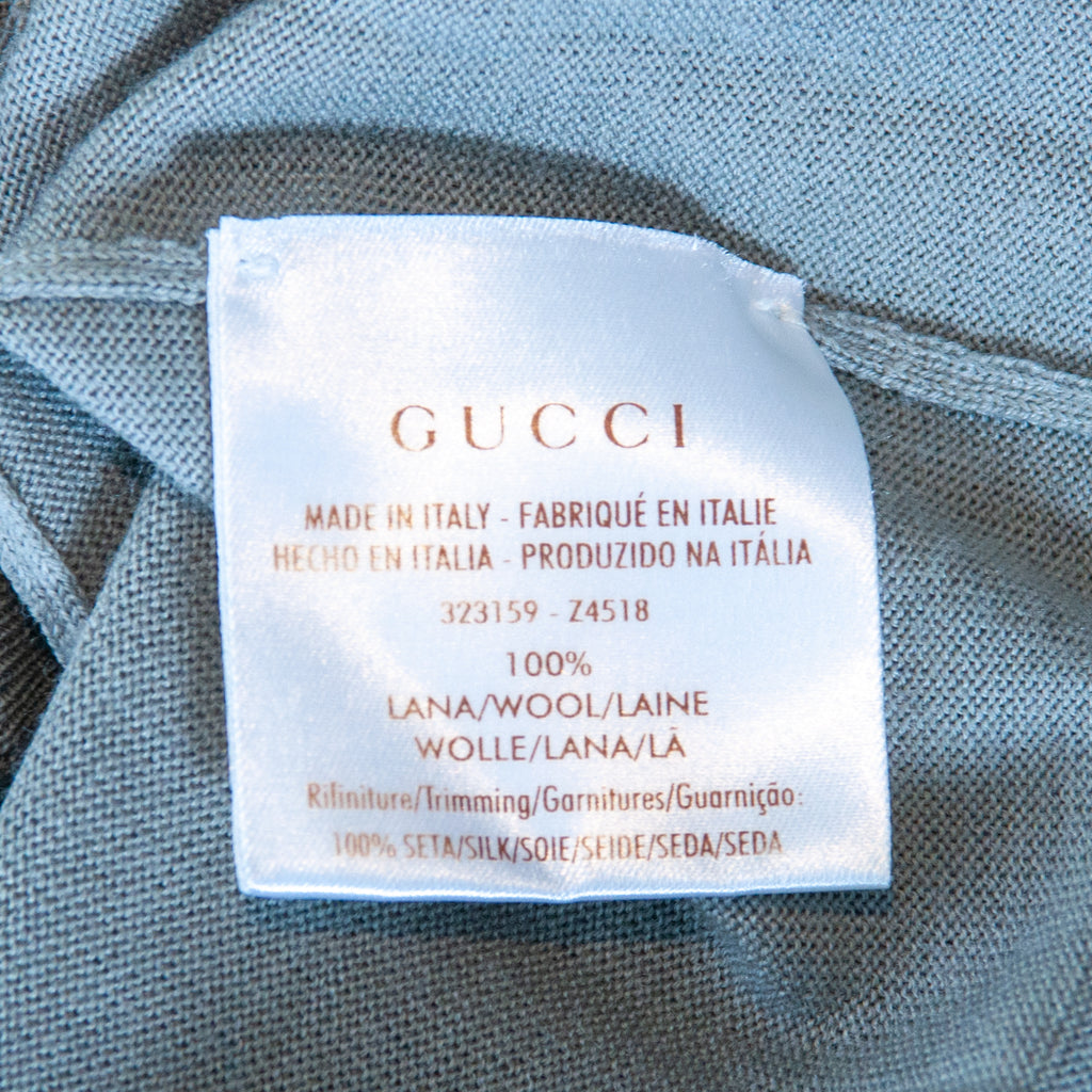 Gucci Grey Wool V-Neck Sweater