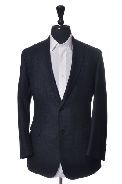 ZZegna Charcoal Grey on Black Drop 8 Deco Blazer