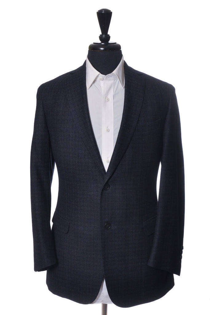 ZZegna Charcoal Grey on Black Drop 8 Deco Blazer