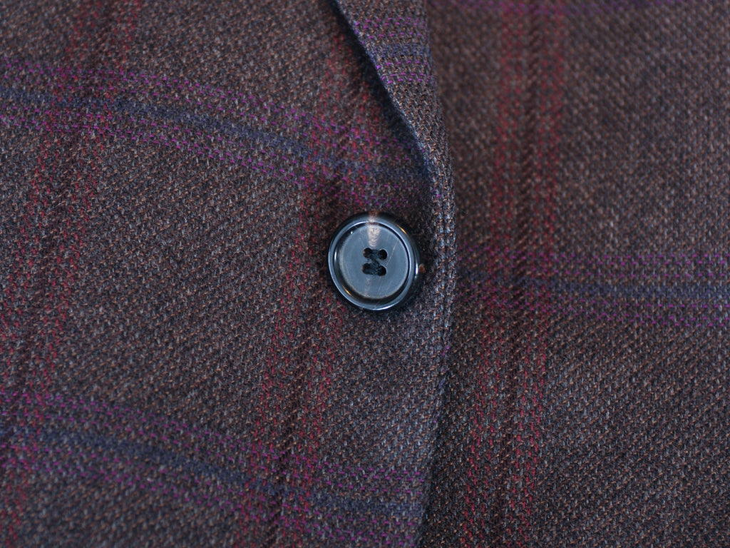 Hugo Boss Merlot on Brown Check Cashmere Paolini Blazer