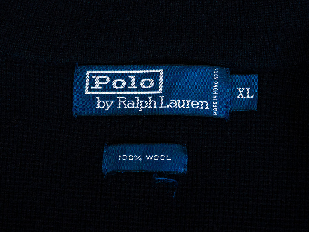 Polo Ralph Lauren Black Wool Full Zip Sweater