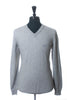 Hugo Boss Grey Wool-Cotton Badu V-Neck Sweater