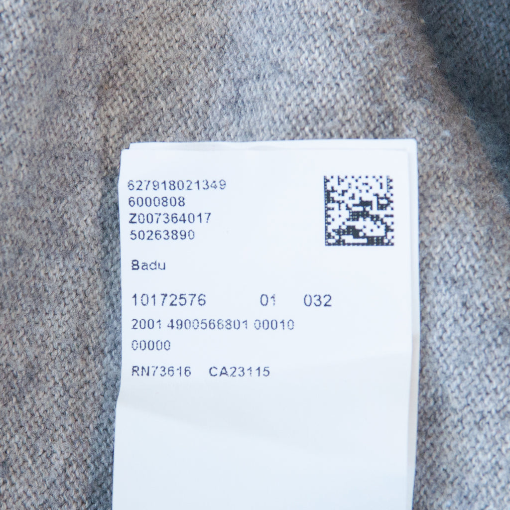 Hugo Boss Grey Wool-Cotton Badu V-Neck Sweater