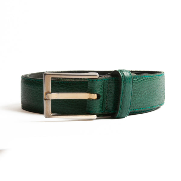 Hugo Boss Green Textured Leather Belt
