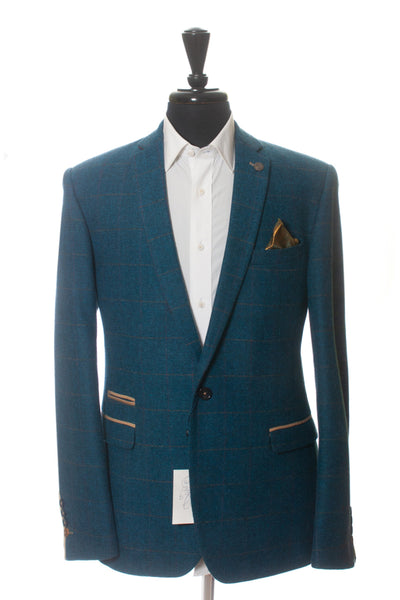 Marc Darcy London Blue Check Tweed Dion Blazer