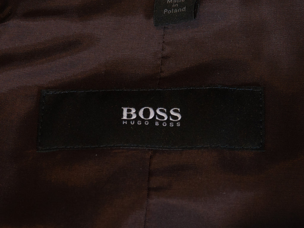 Hugo Boss Grey Check Darvin Double-Breasted Coat