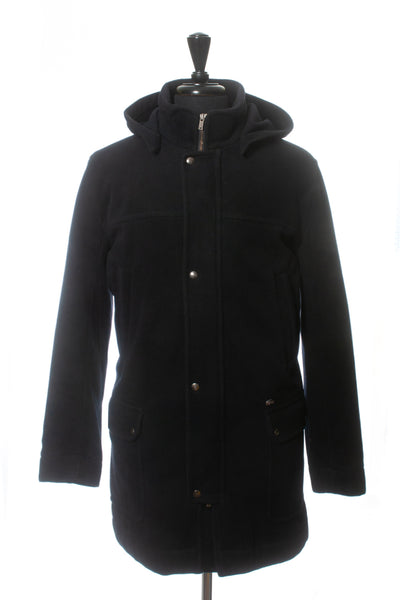 Lacoste Black Wool Blend Overcoat