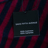 Saks Fifth Avenue NWT Black and Burgundy Striped Cashmere Crewneck Sweater