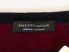 Saks Fifth Avenue NWT Black and Burgundy Striped Cashmere Crewneck Sweater