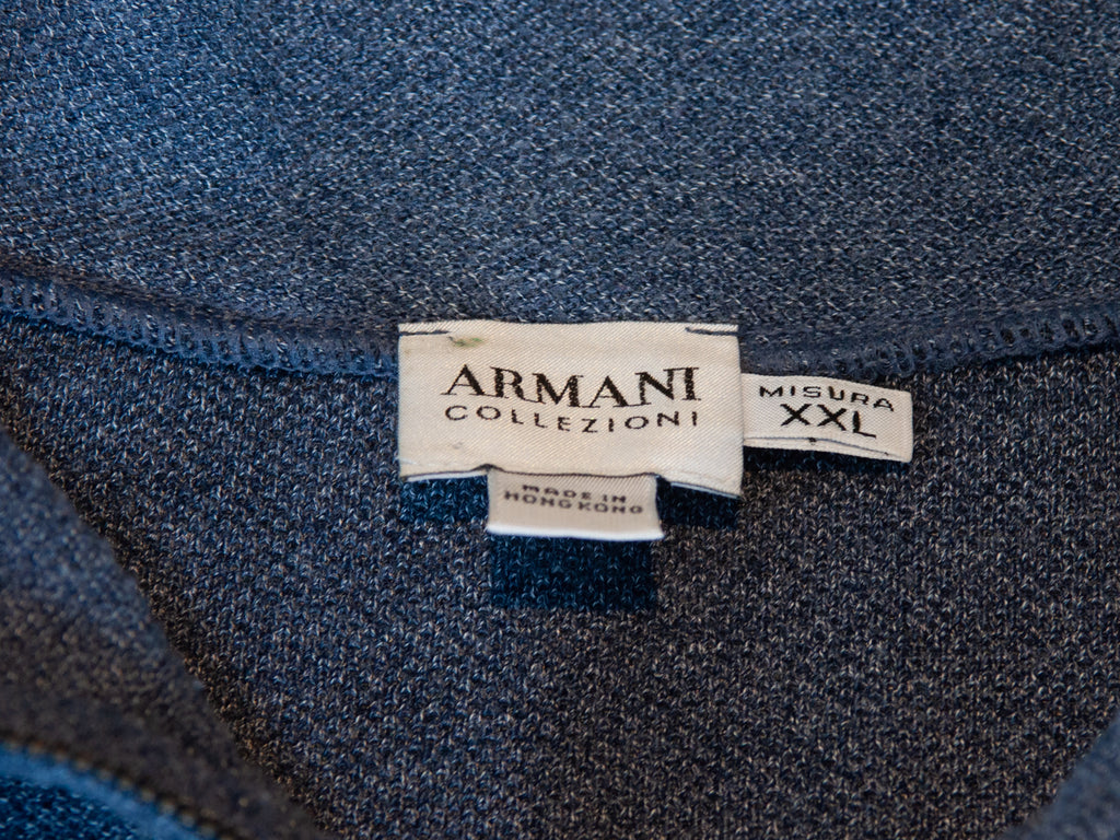 Armani Collezioni Blue Quarter Zip Sweater