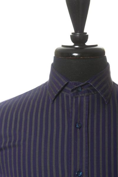 Etro Grey on Purple Striped Dress Shirt