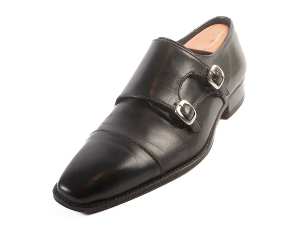 Harry Rosen Made in Italy Black Double Monk Strap Shoes