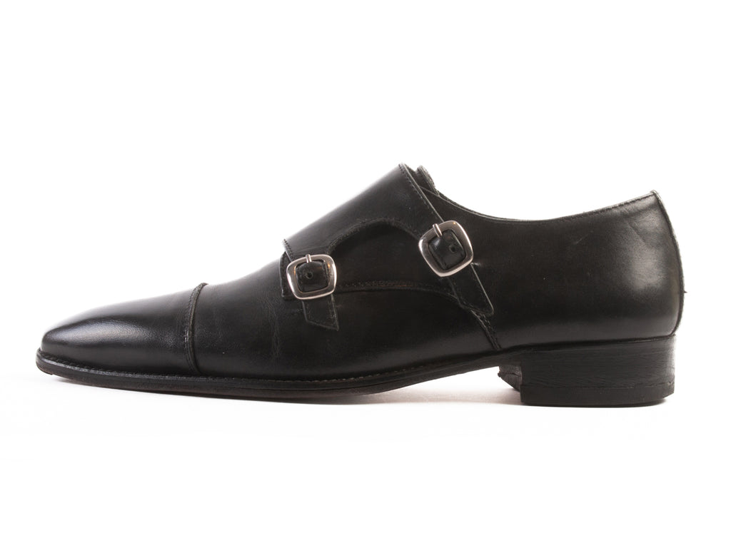 Harry Rosen Made in Italy Black Double Monk Strap Shoes