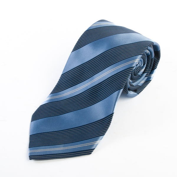 Giorgio Armani Blue Striped Silk Tie