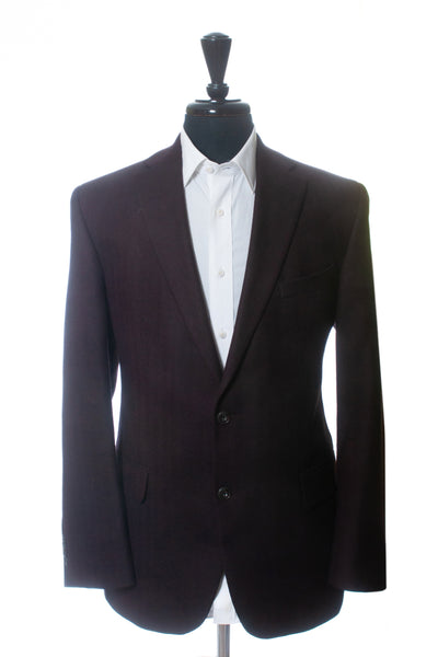 Jack Victor for David Colonna Burgundy Herringbone Twill Conway Blazer