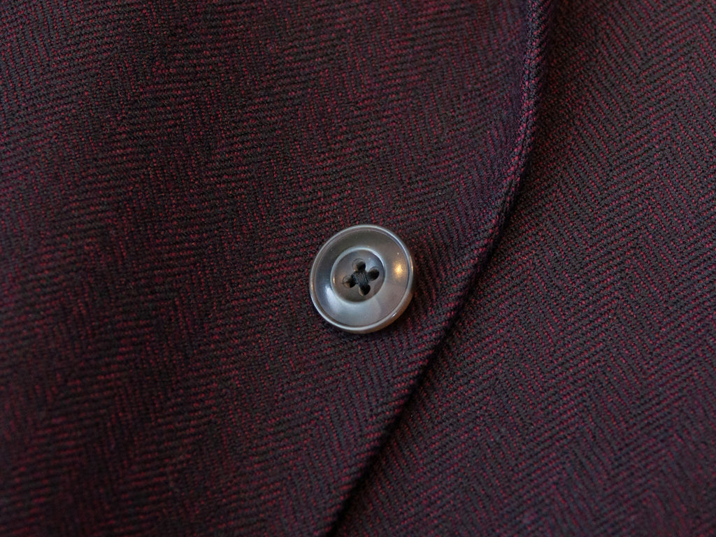 Jack Victor for David Colonna Burgundy Herringbone Twill Conway Blazer