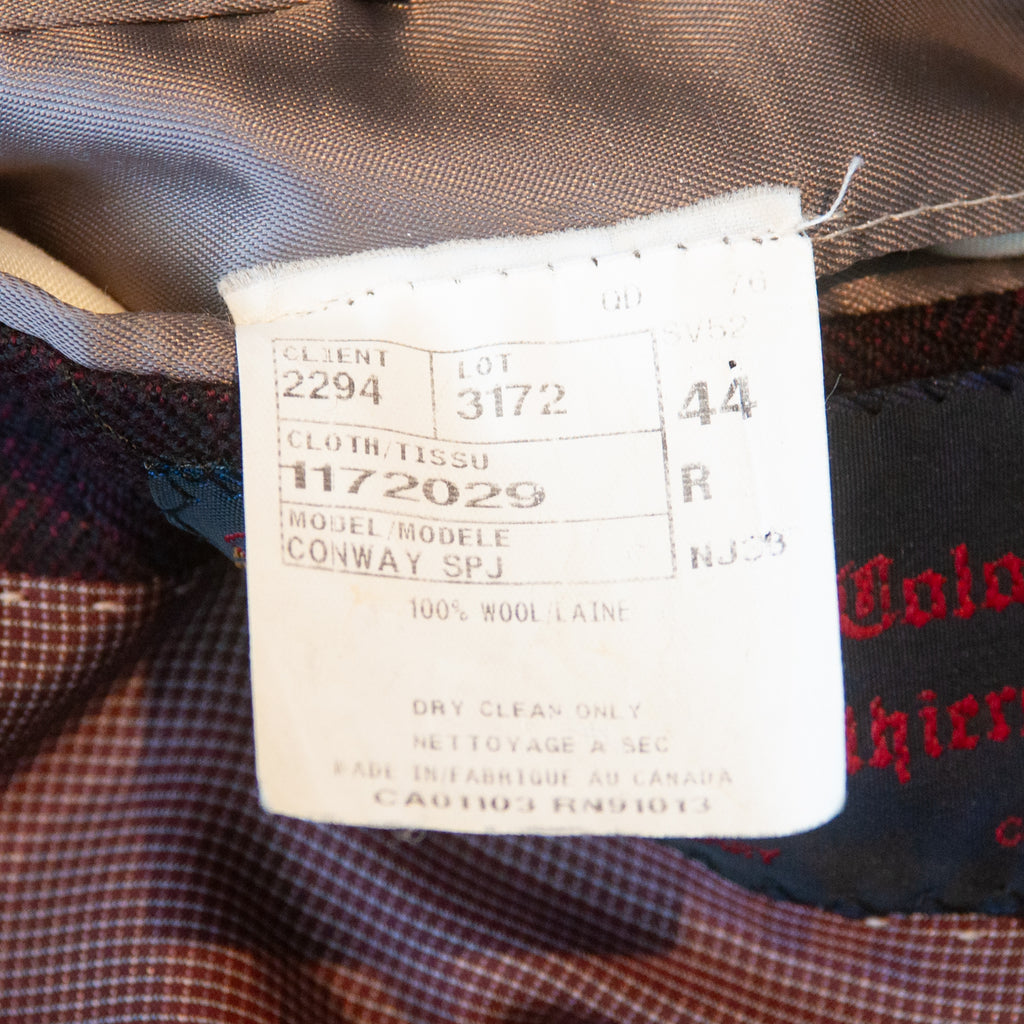 Jack Victor for David Colonna Burgundy Herringbone Twill Conway Blazer