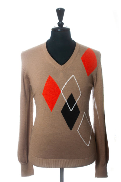Galvin Green Light Brown Golf Sweater