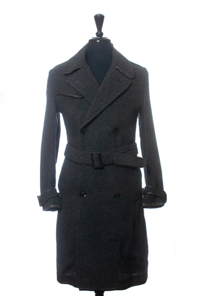 Y’s Yohji Yamamoto Grey Tweed Trench Coat