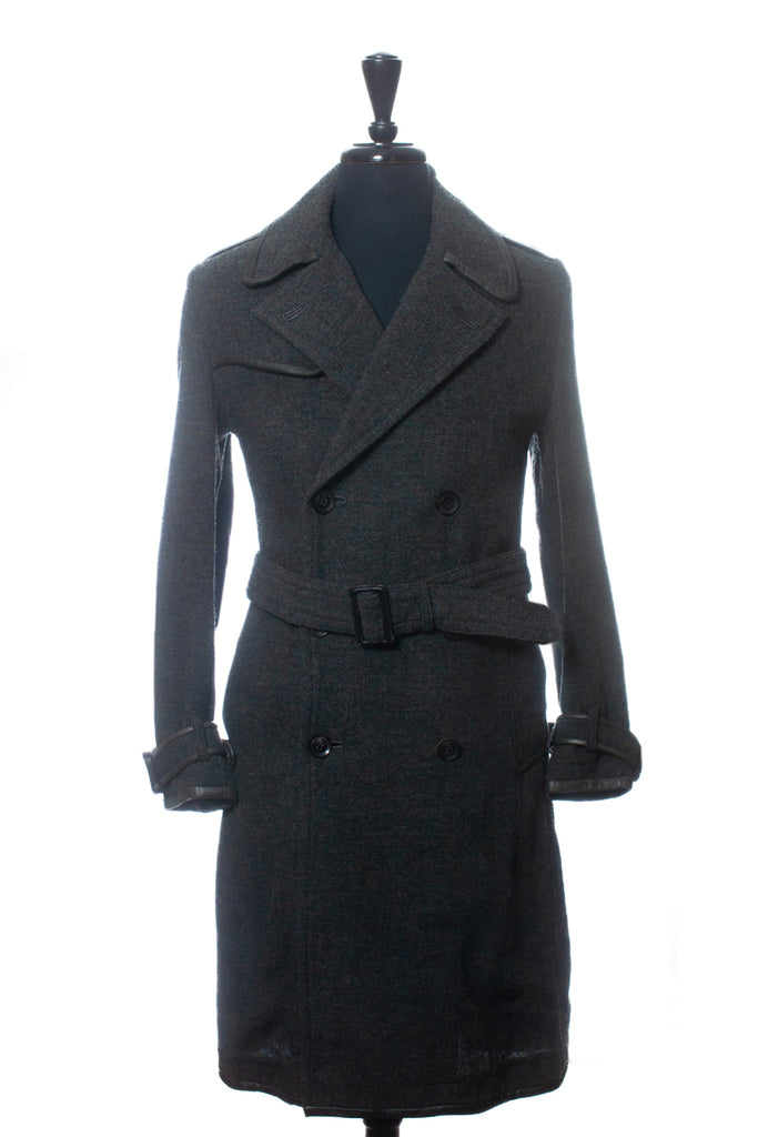 Y’s Yohji Yamamoto Grey Tweed Trench Coat