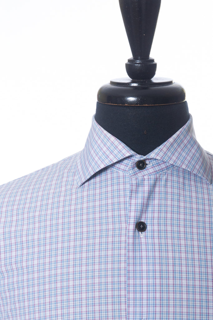 Maurizio Baldassari Blue and Purple Check Shirt