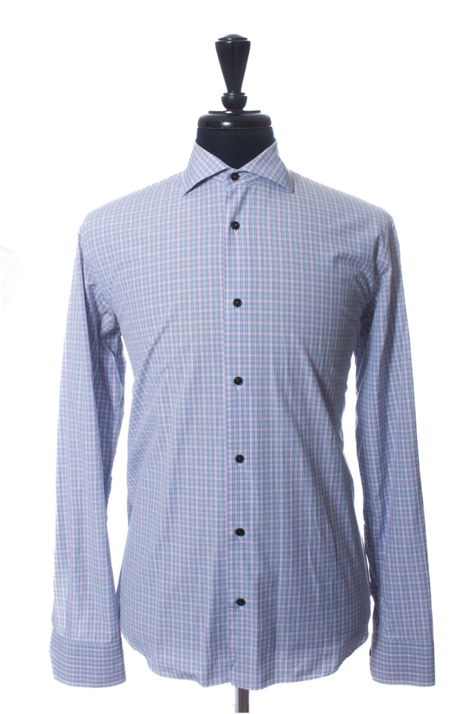 Maurizio Baldassari Blue and Purple Check Shirt
