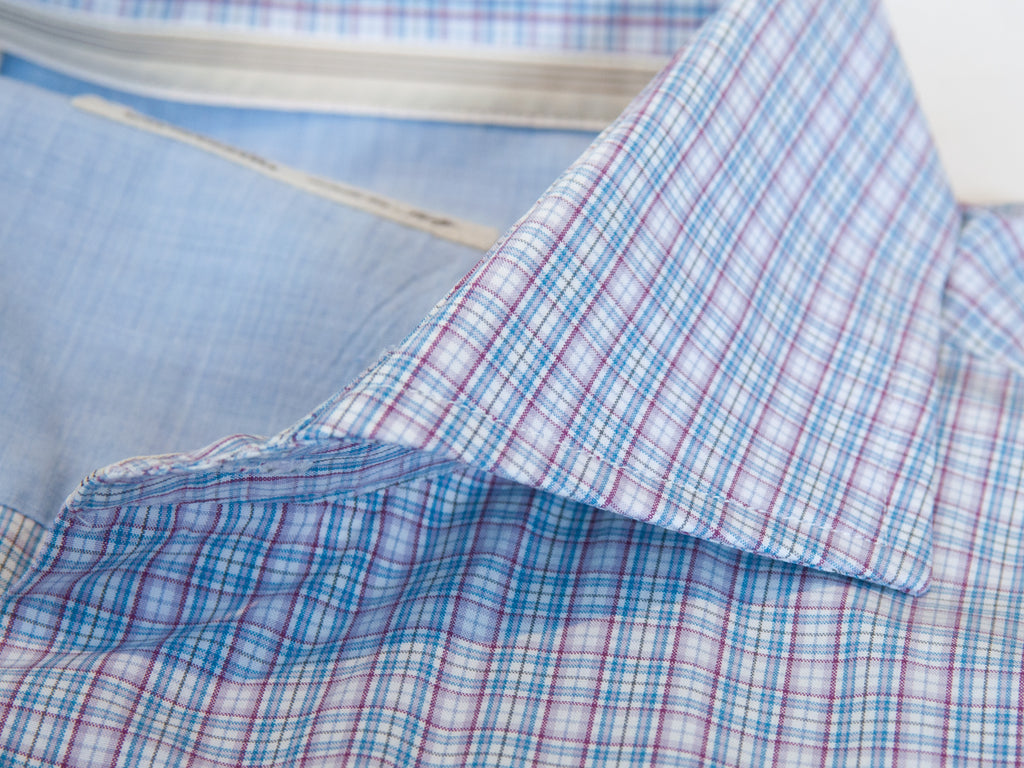 Maurizio Baldassari Blue and Purple Check Shirt