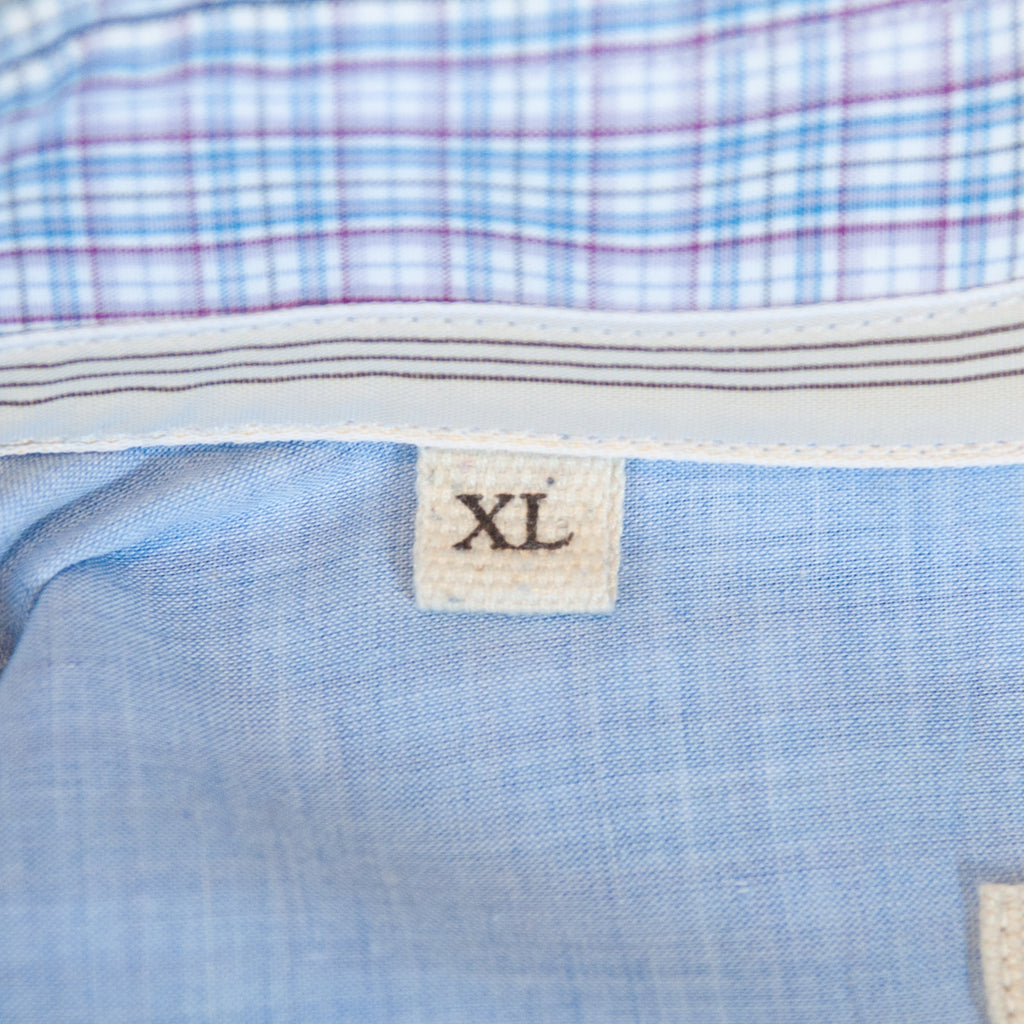 Maurizio Baldassari Blue and Purple Check Shirt