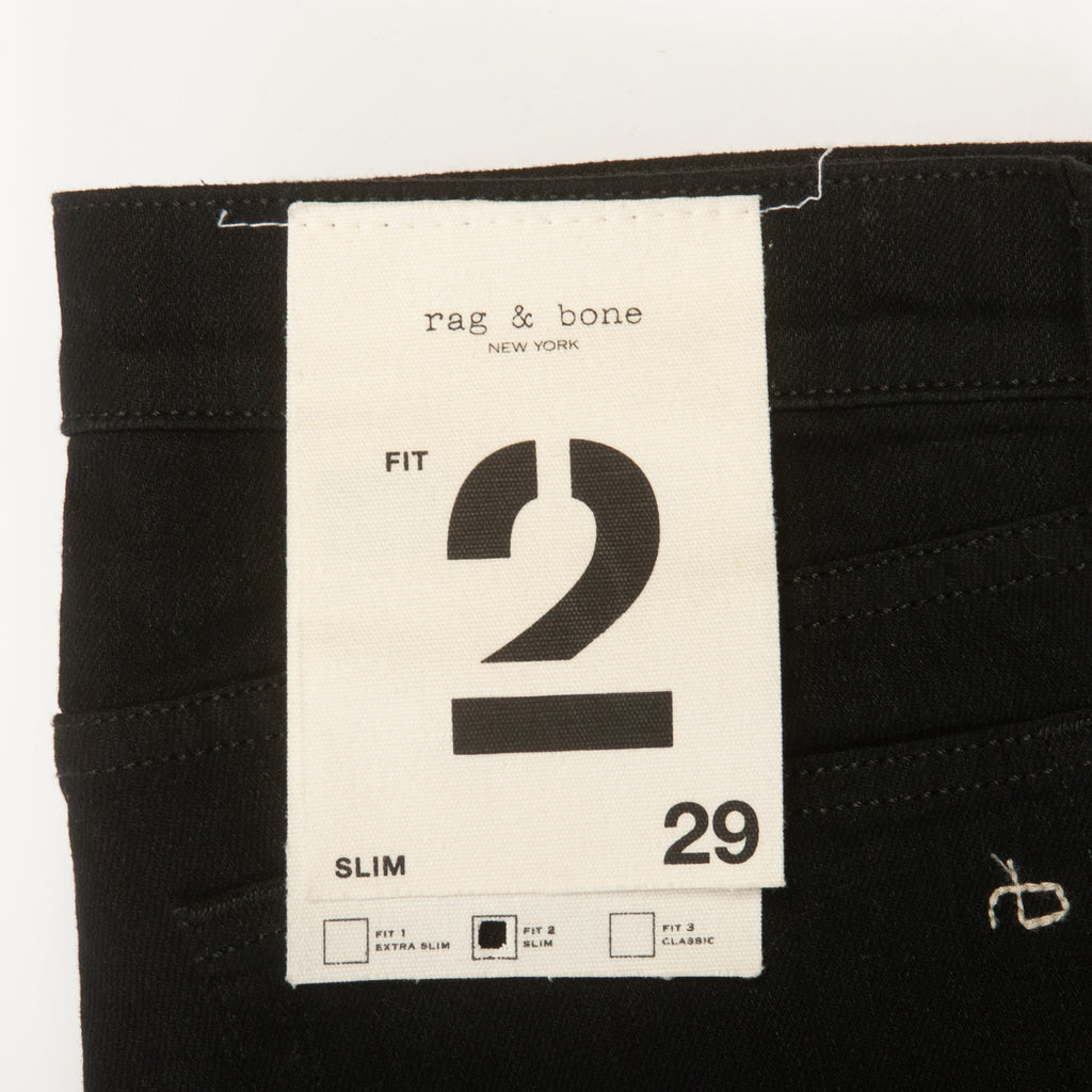 Rag & Bone Black Fit2 Slim Fit Button Fly Jeans