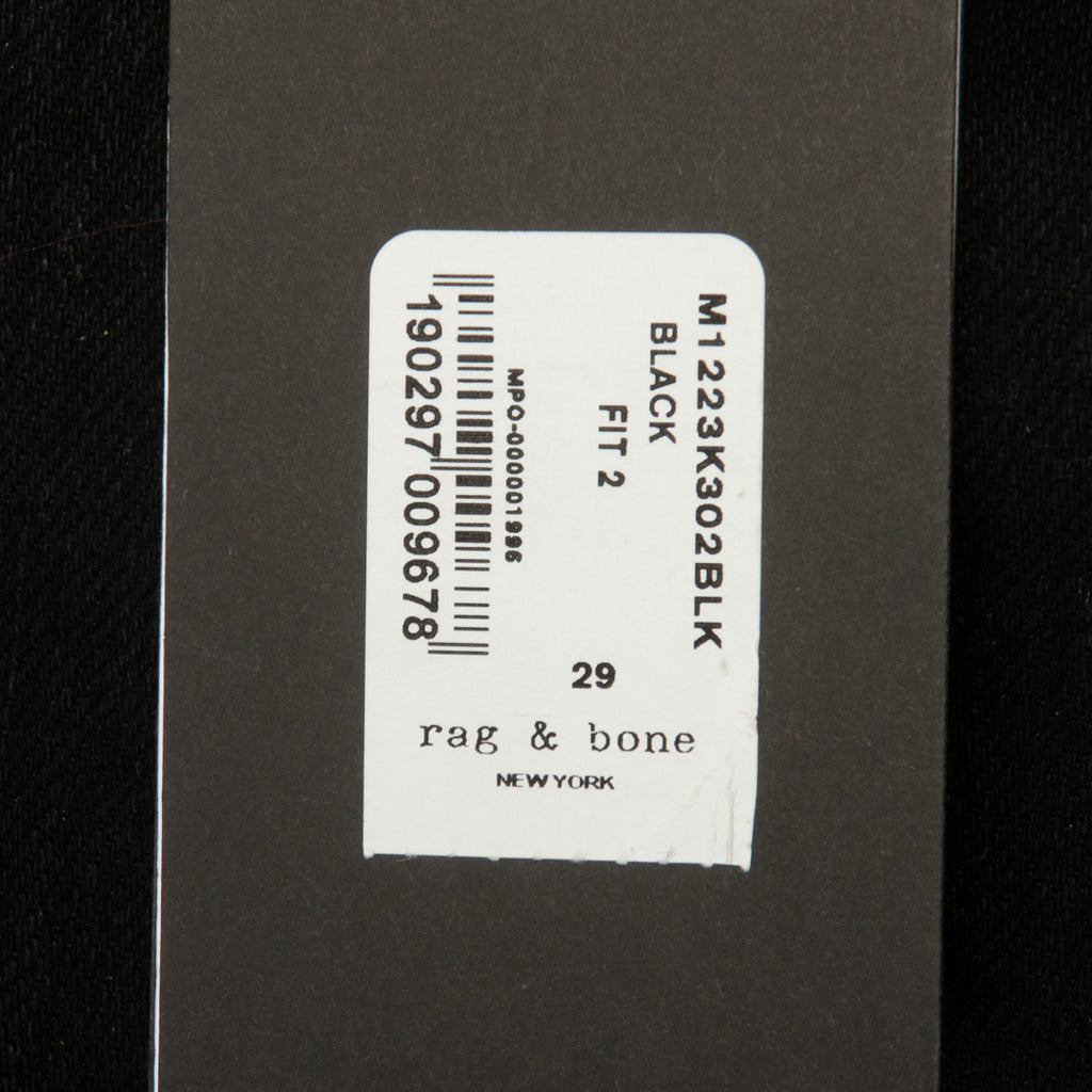 Rag & Bone Black Fit2 Slim Fit Button Fly Jeans