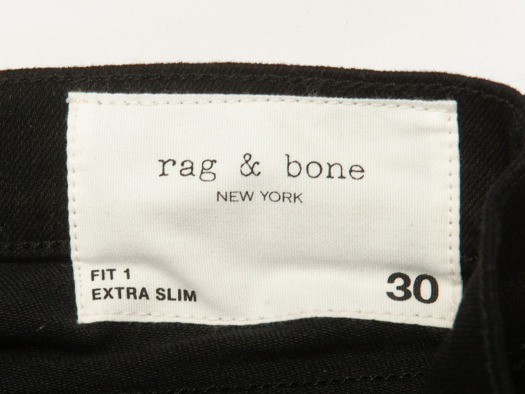 Rag & Bone Black Fit1 Extra Slim Fit Jeans