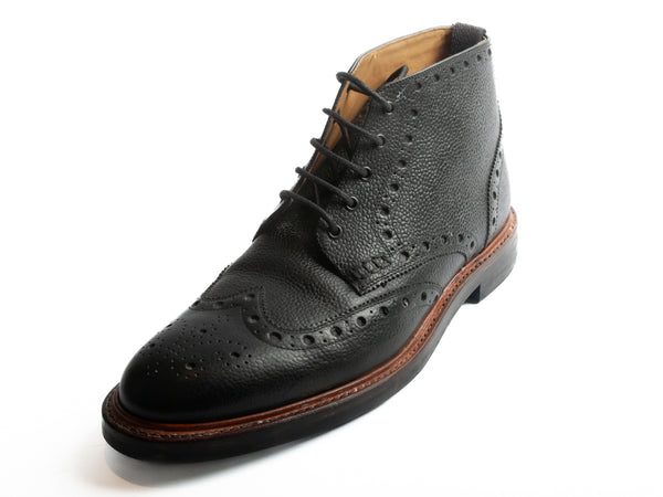 Gordon & Bros Black Harry Wingtip Boots