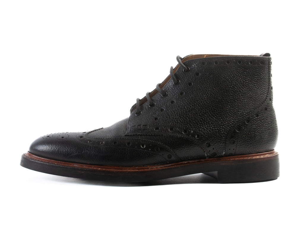 Gordon & Bros Black Harry Wingtip Boots