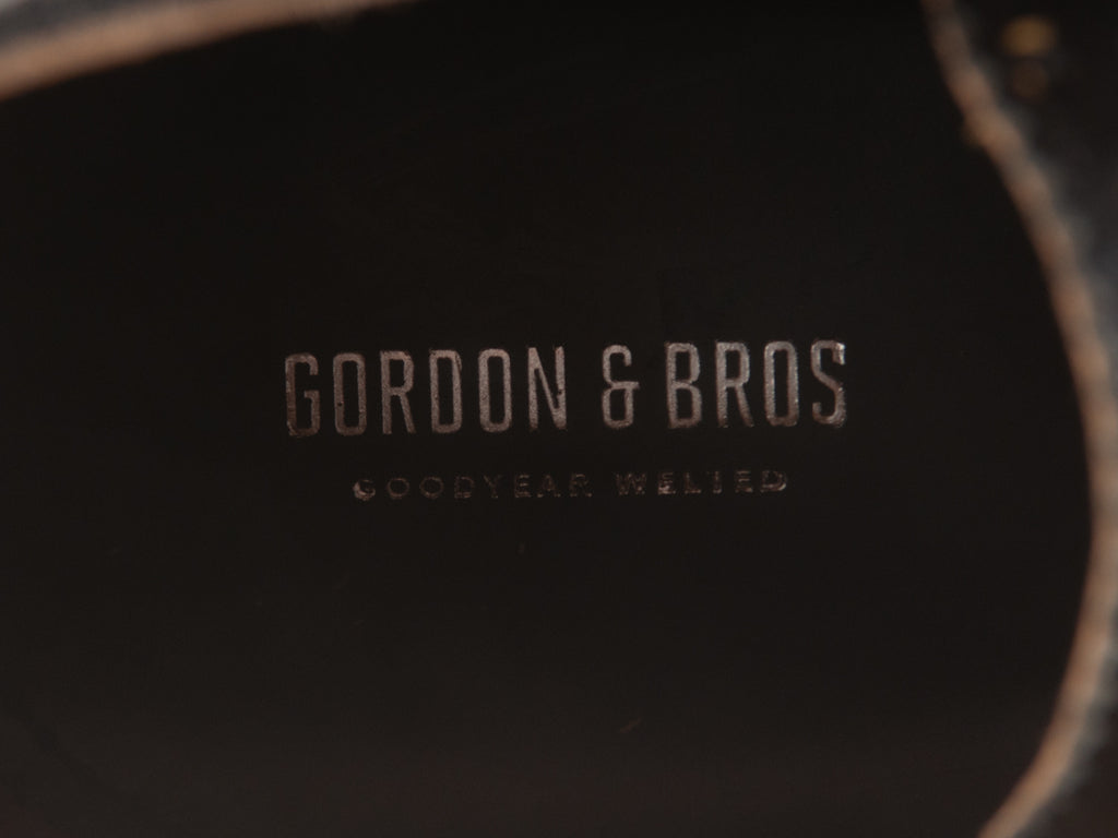 Gordon & Bros Black Harry Wingtip Boots