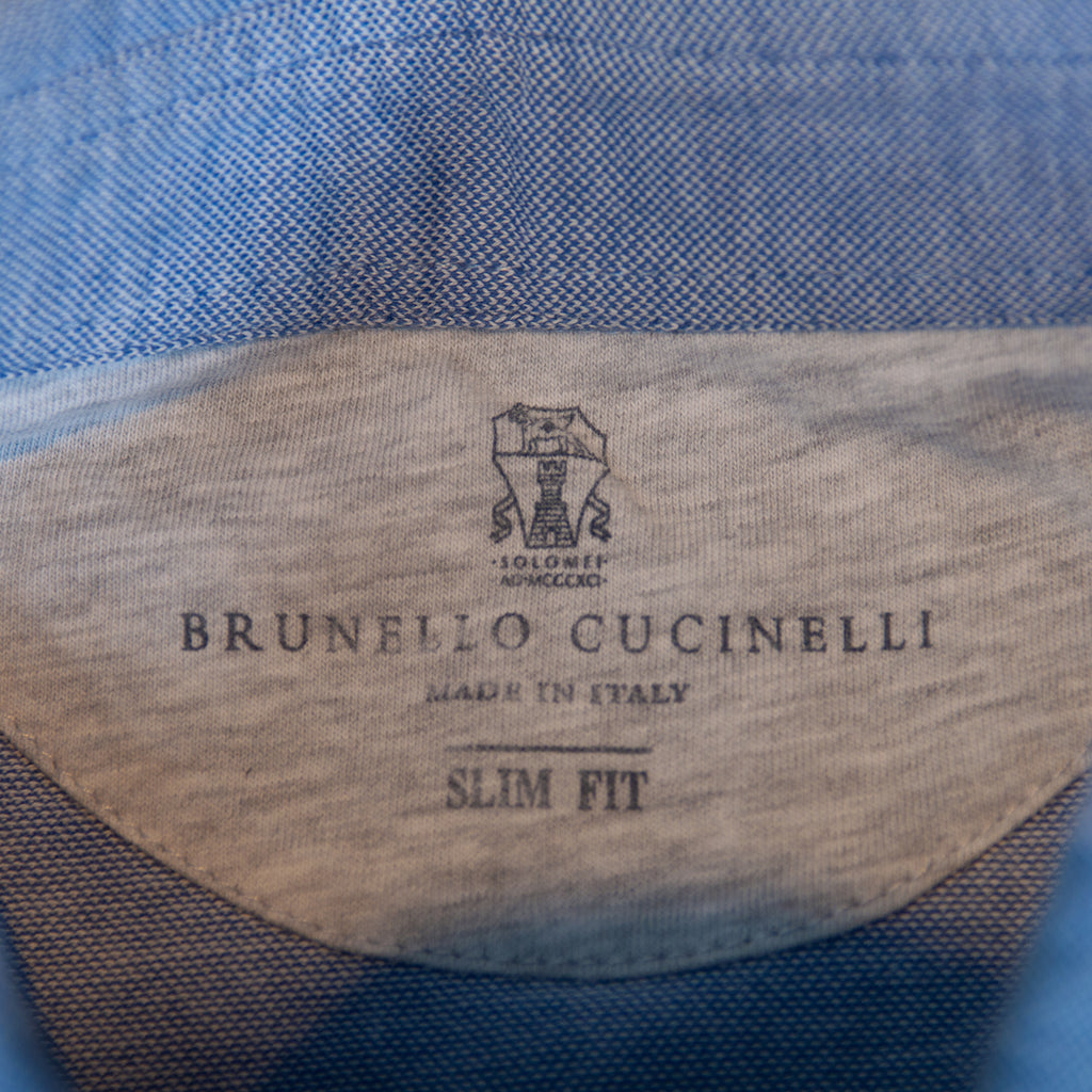 Brunello Cucinelli Blue Slim Fit Polo Shirt